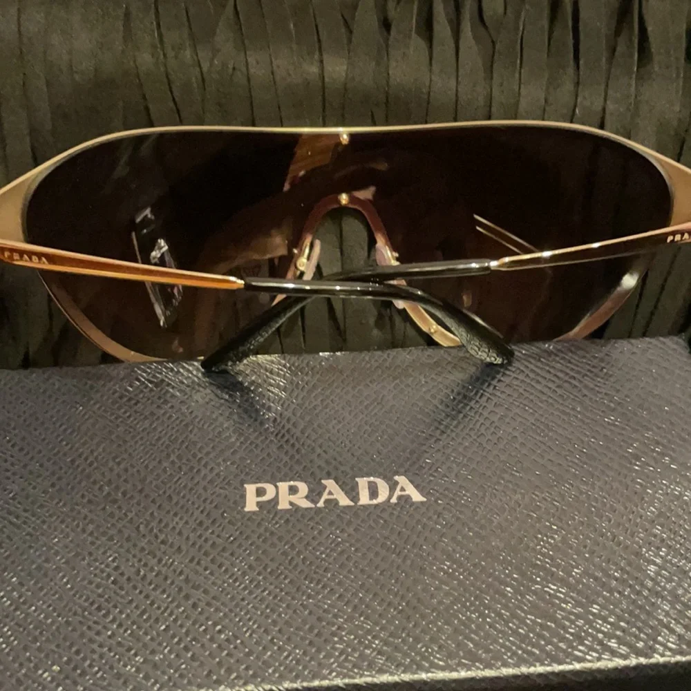 Prada Brown Tortoiseshell Shield Sunglasses